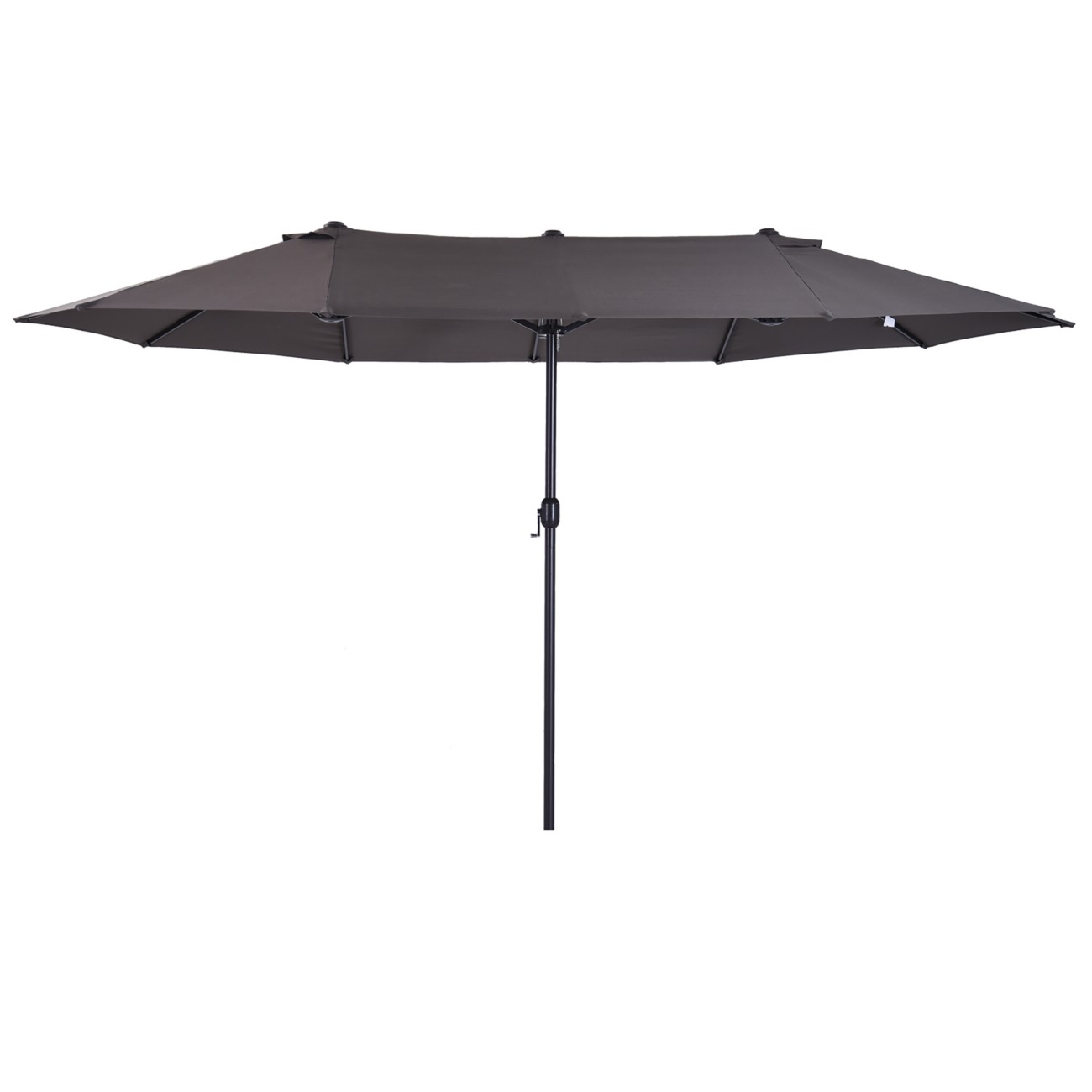Outsunny Parasol Water-Resistant Metal, Polyester Grey