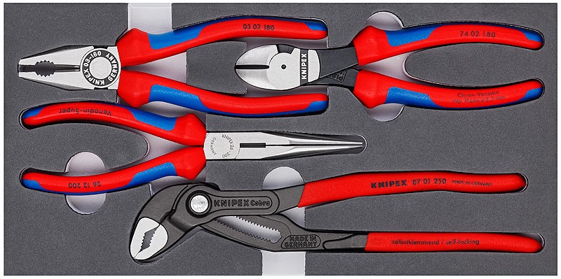 Knipex Zangen-Set 00 20 01 V15 Rot, Blau