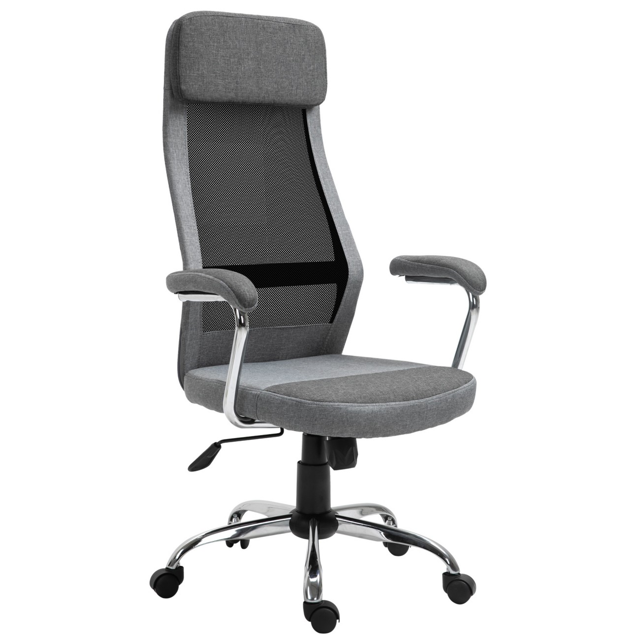 Vinsetto Office Chair Mesh High Back Swivel Task Pc Desk Chair For Home With Arm, Grey