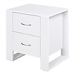 Homcom 2 Drawer Modern Bedside Table with Handles White 480 x 390 x 540 mm