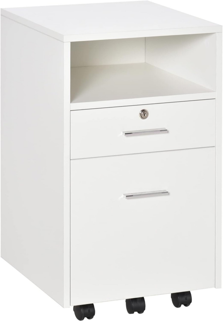 Vinsetto Cabinet 924-030Wt 1 Drawer White 395 X 400 X 600 Mm