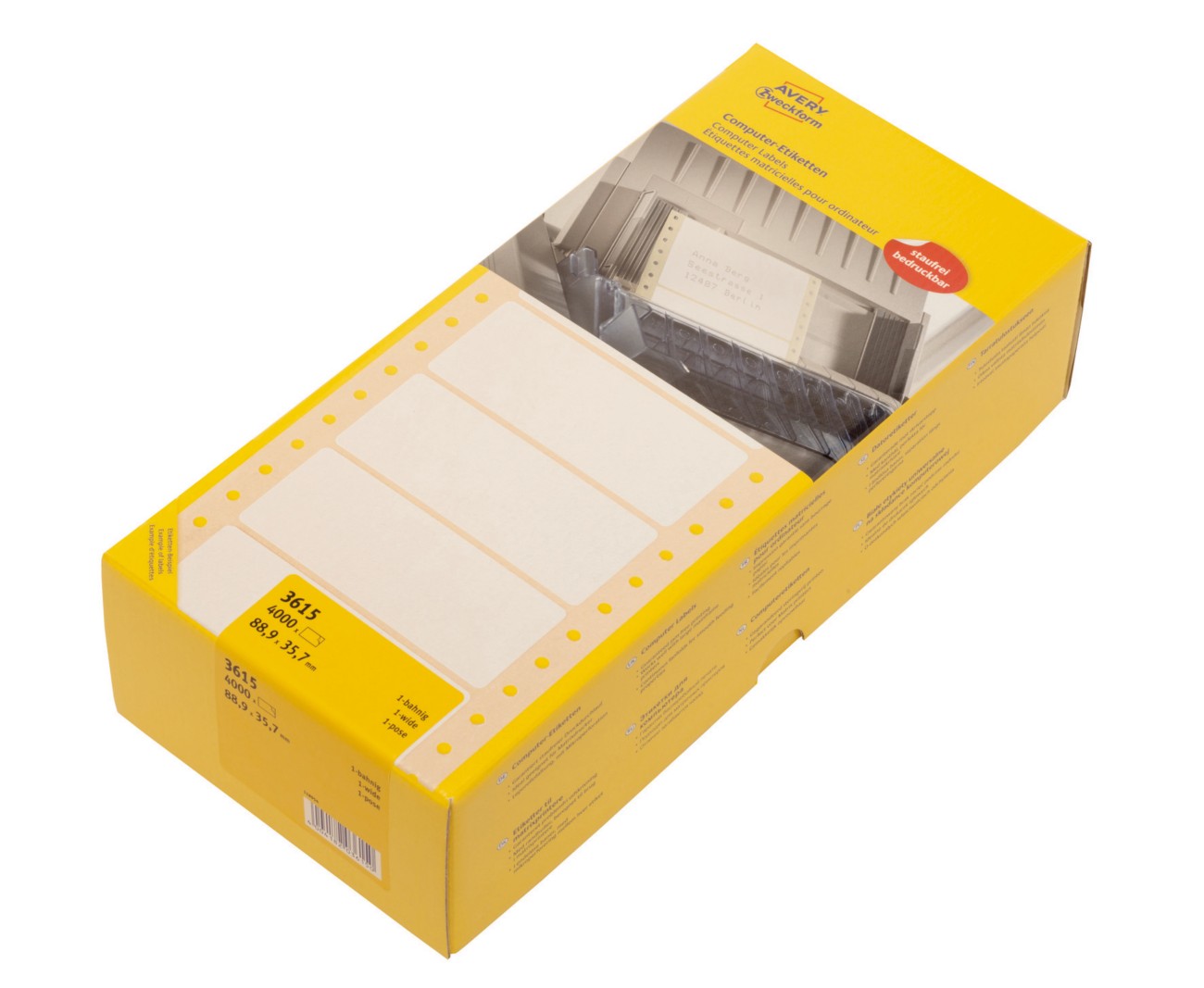 AVERY Zweckform 3615 Etiketten Weiß 4000  à  Etiketten