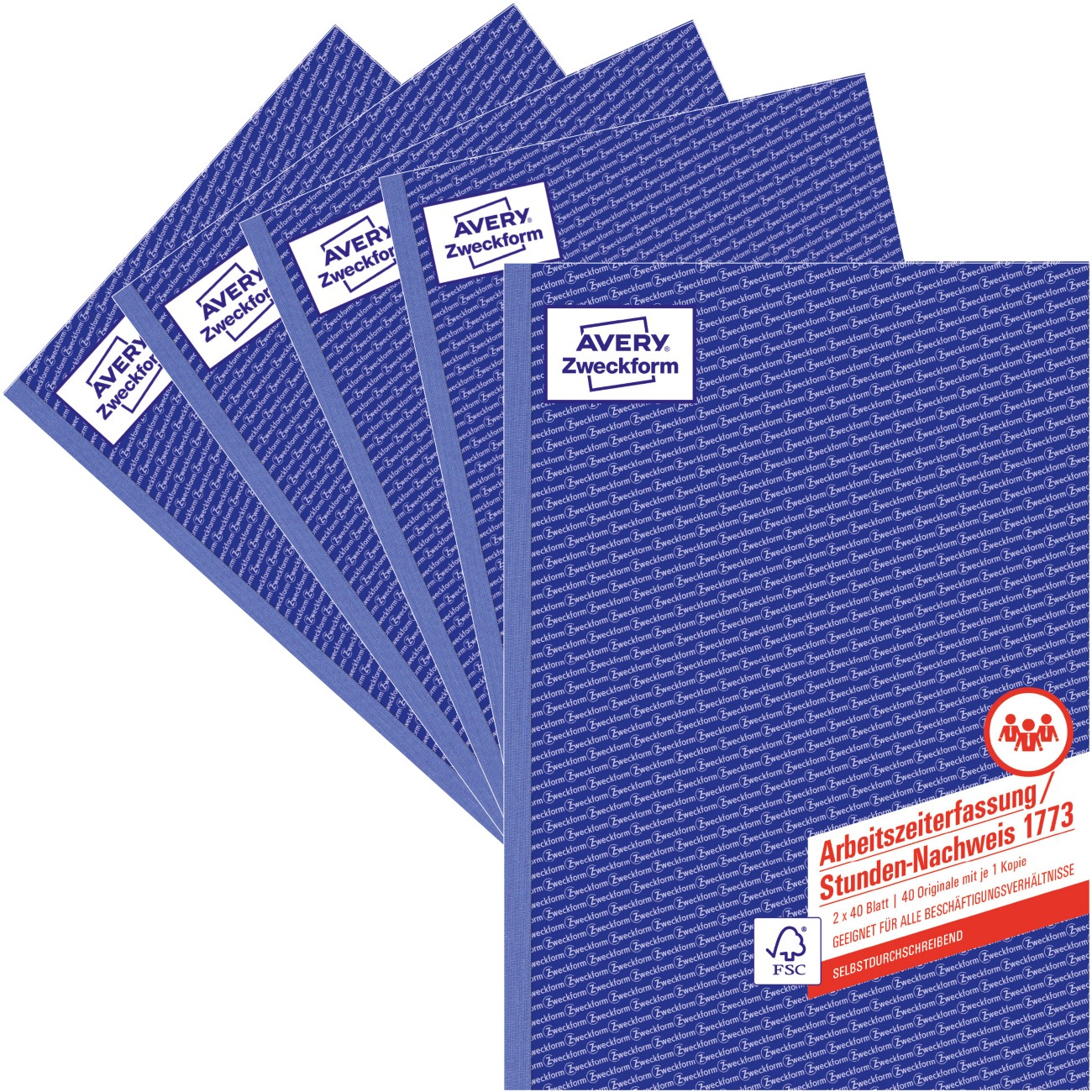 AVERY Zweckform Arbeitszeiterfassung / Stundennachweis 1773-5 DIN A4 Perforiert 5 Stück 1143857