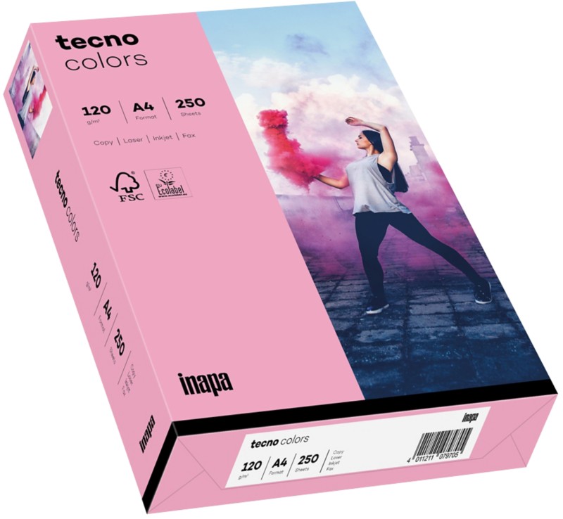 tecno DIN A4 Farbiges Papier Pink 120 g/m² 250 Blatt