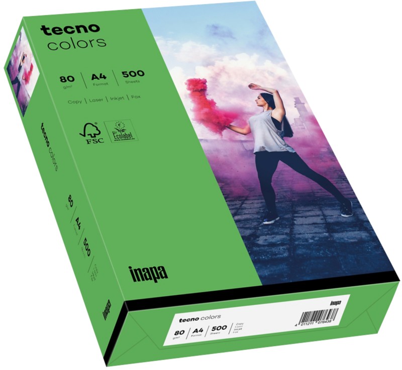 Thumbnail - tecno DIN A4 Farbiges Papier Grün 80 g/m² Matt 500 Blatt