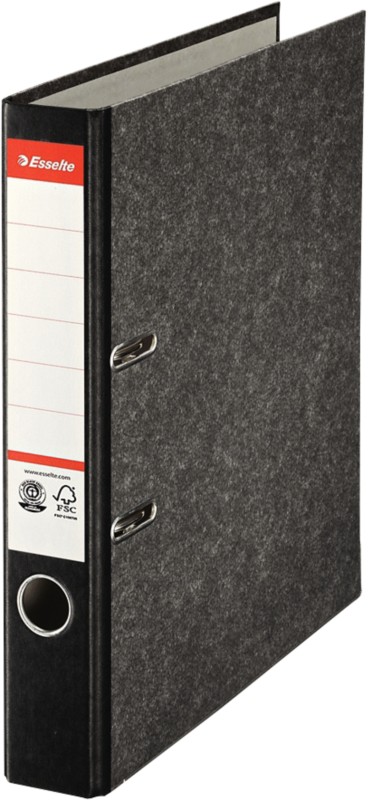 Esselte Essentials Schmal Ordner DIN A4 52 mm Schwarz 2 Ringe 56997 Pappkarton Wolkenmarmor Hochformat Recycled