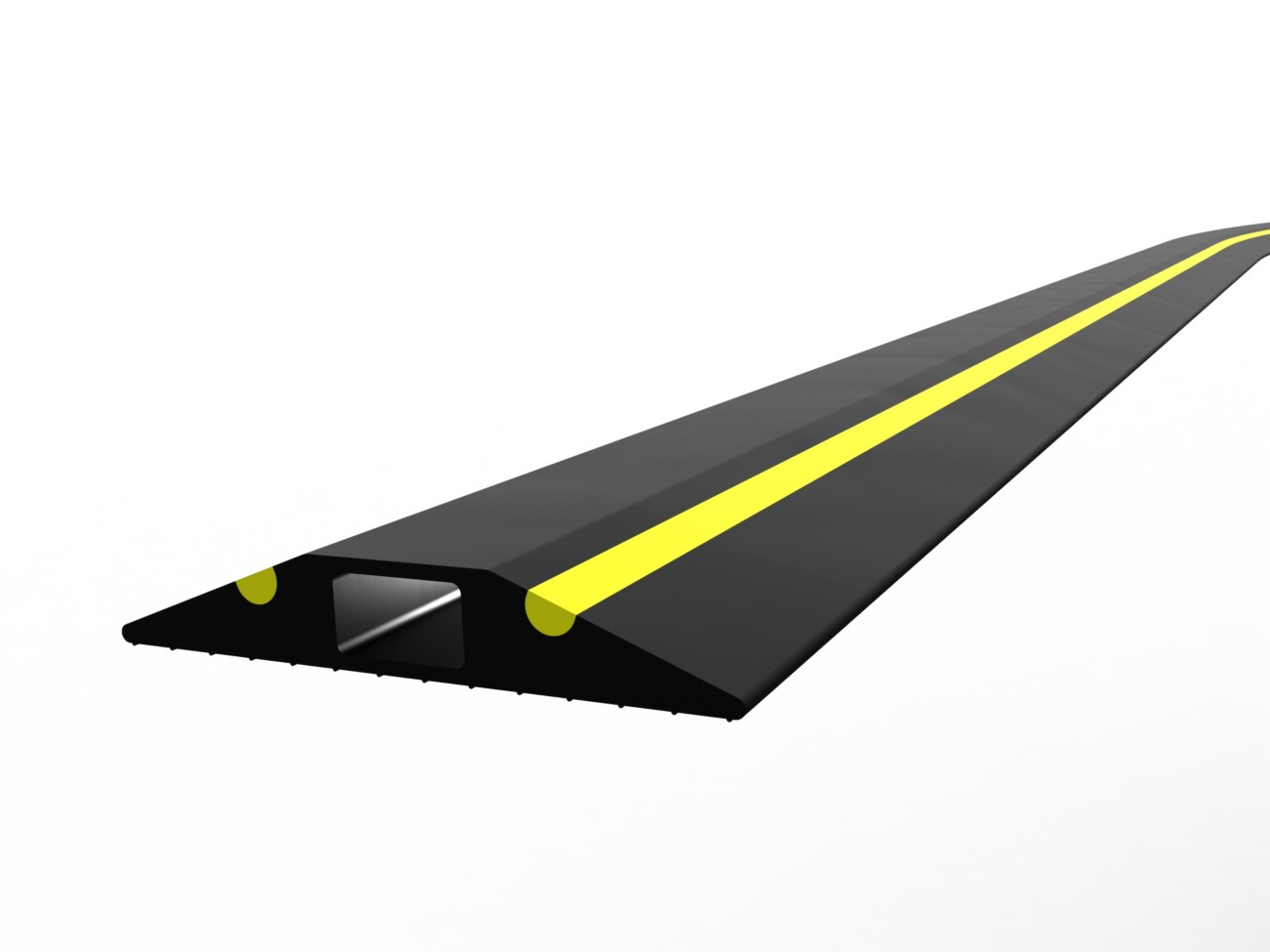 Gpc Single Channel Cable Protector 3000 X 68 X 11 Mm Black, Yellow