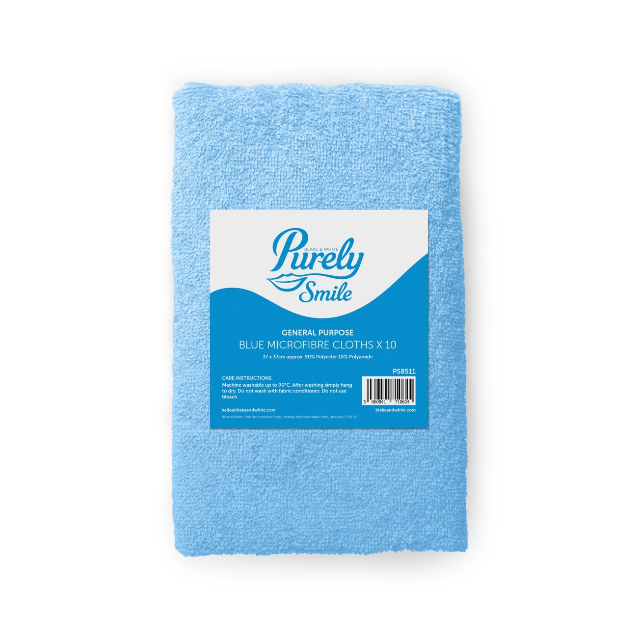 Purely Smile Microfibre Cleaning Cloth Blue Pack Of 10