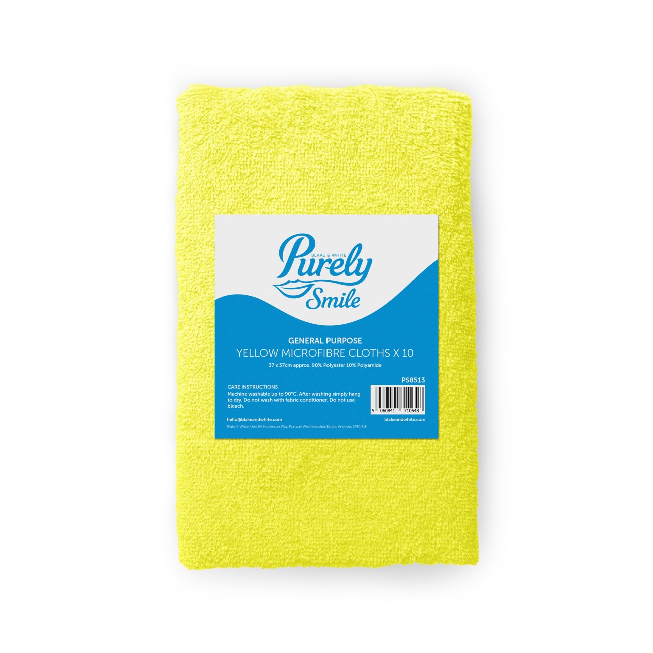Purely Smile Microfibre Cleaning Cloth Yellow Pack Of 10