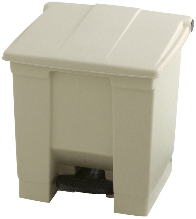 Thumbnail - Rubbermaid Polyethylen-Abfalleimer 30,3 l 43,5 x 40 x 43,5 cm Beige