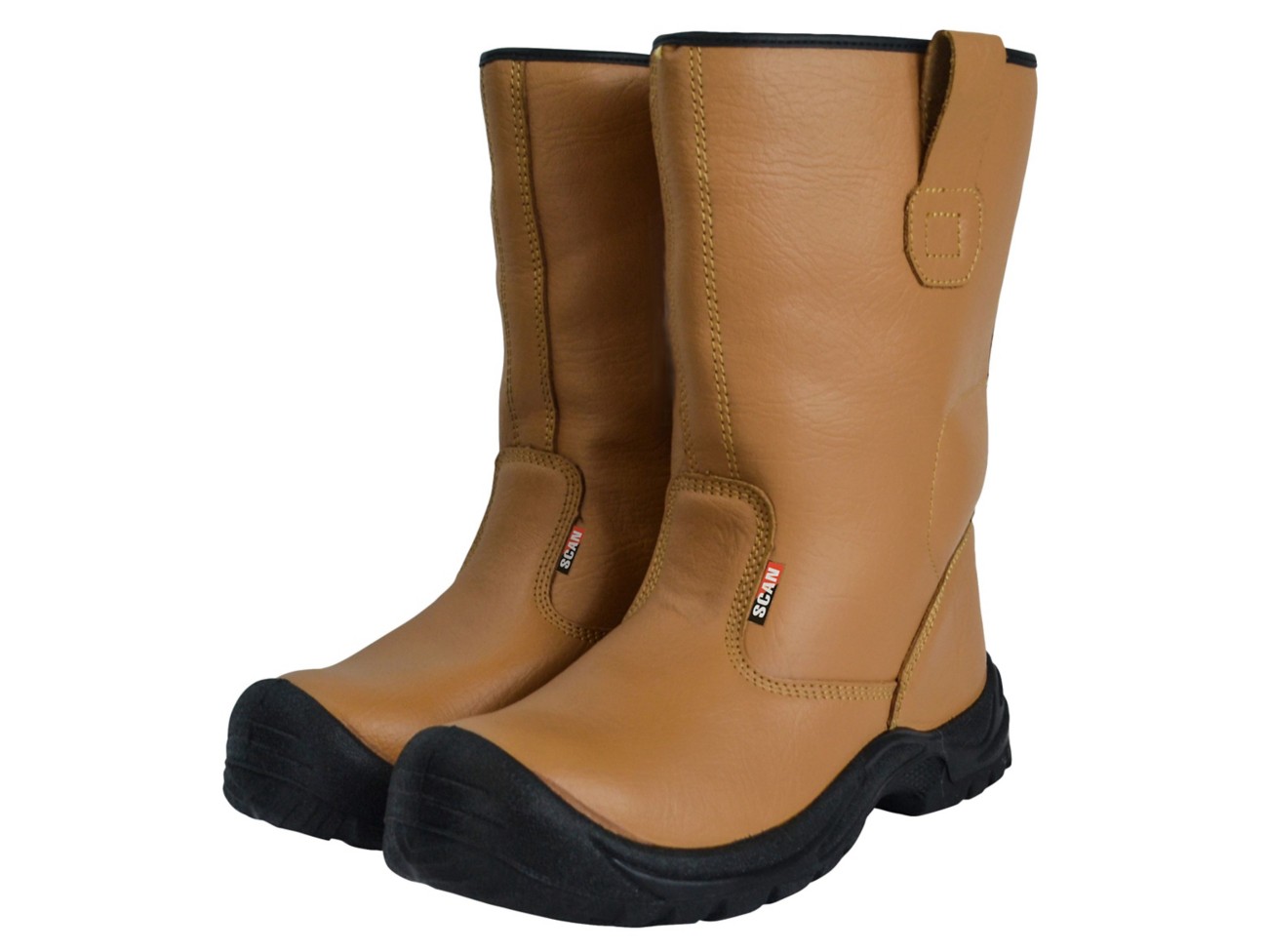 Scan Texas Lined Tan Rigger Boots Uk 7 Euro 41