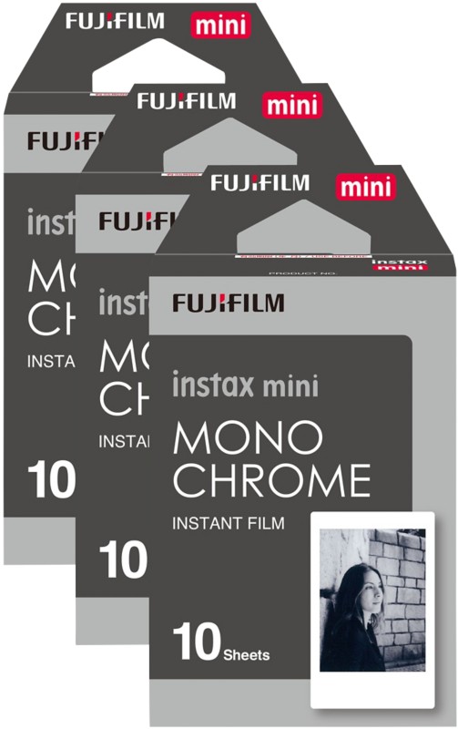 Fujifilm Instant Photo Film Monochrome Suitable for instax Mini Pack of 30