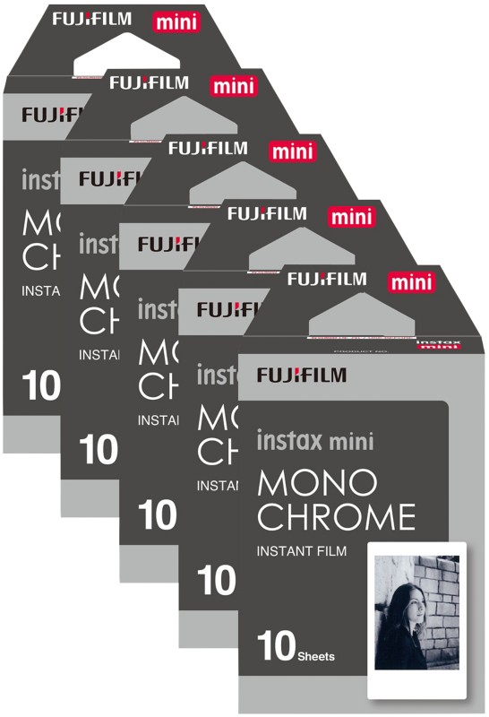 Fujifilm Instant Photo Film Monochrome Suitable for instax Mini Pack of 50