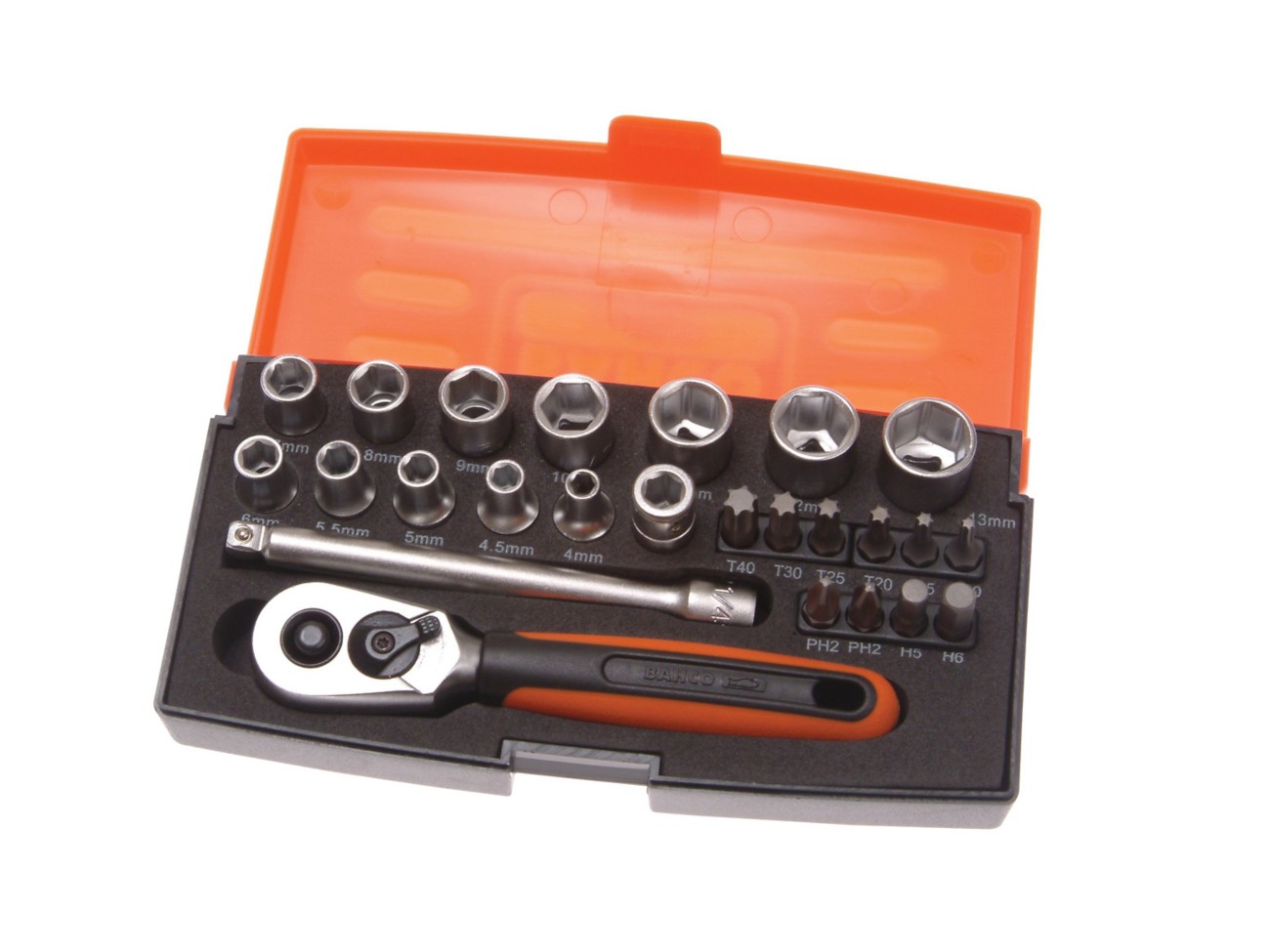 BlueSpot Socket Set 1/4 dr Ratchet Wrench Screwdriver Bits Philips TORX HEX - Image 23
