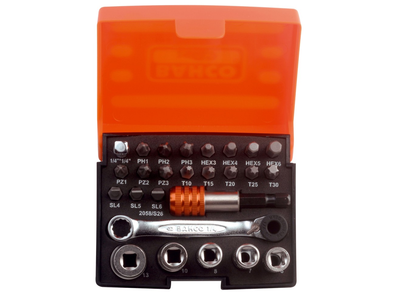 Bahco Screwdriver Bit Set 1/4 Inch 2058/S26 26 Piece - Image 25