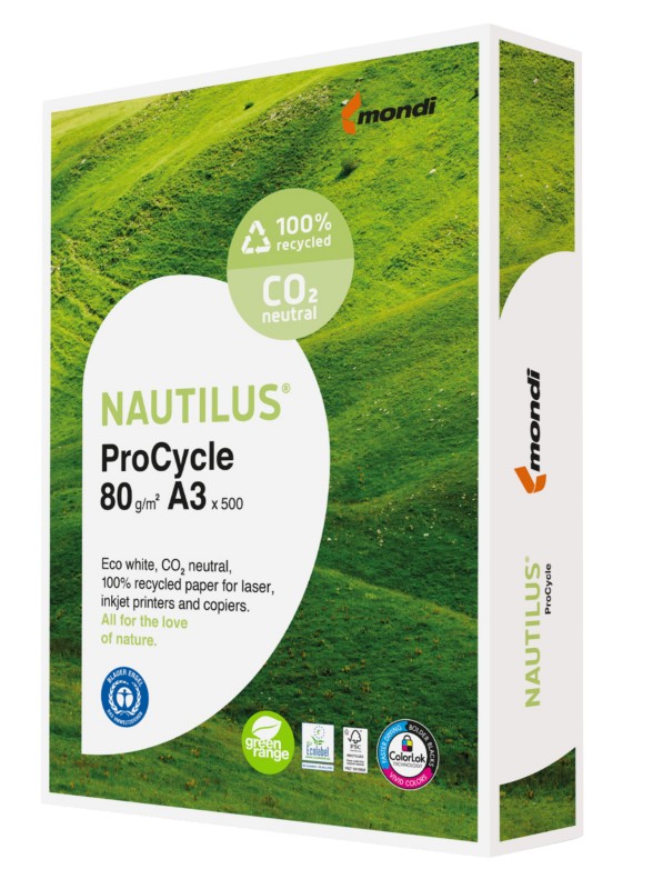 Nautilus ProCycle DIN A3 Druckerpapier 80 g/m² Glatt Weiß 500 Blatt