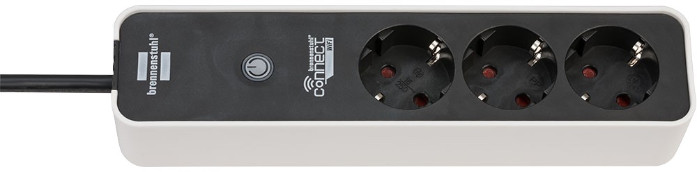 Image of brennenstuhl 1153230620 Steckdosenleiste 3-fach Typ F, 1,5 m mit Schalter Schwarz, Weiß
