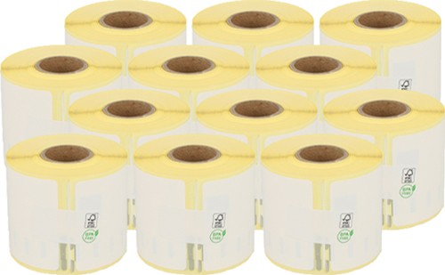 Thumbnail - Etikettenrolle Kompatibel 99014 S0722420 Selbsthaftend 54 x 101 mm 12 Rollen à 220 Etiketten