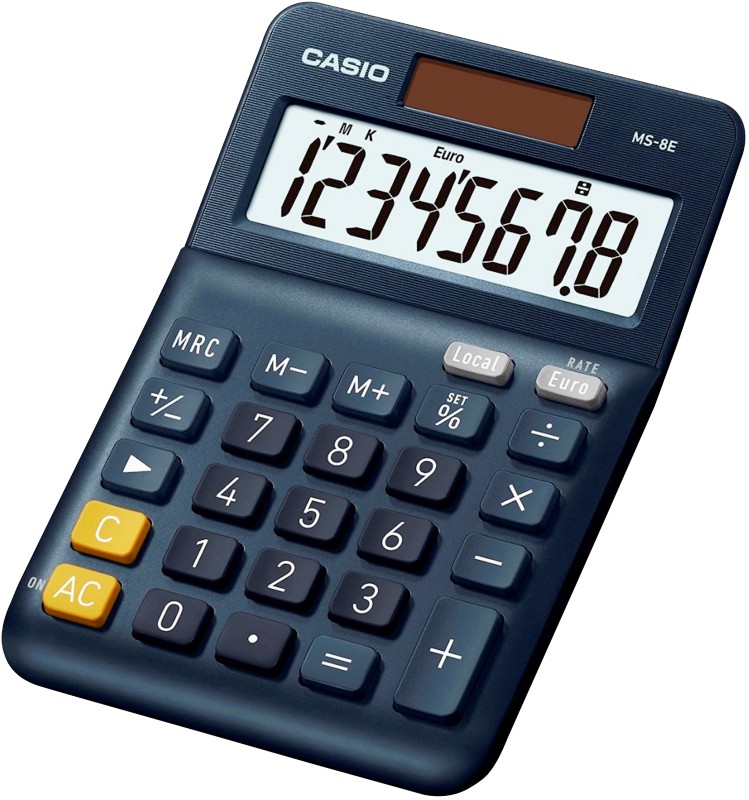 Casio MS-8E Tischrechner 8-stelliger LCD-Monitor Marineblau