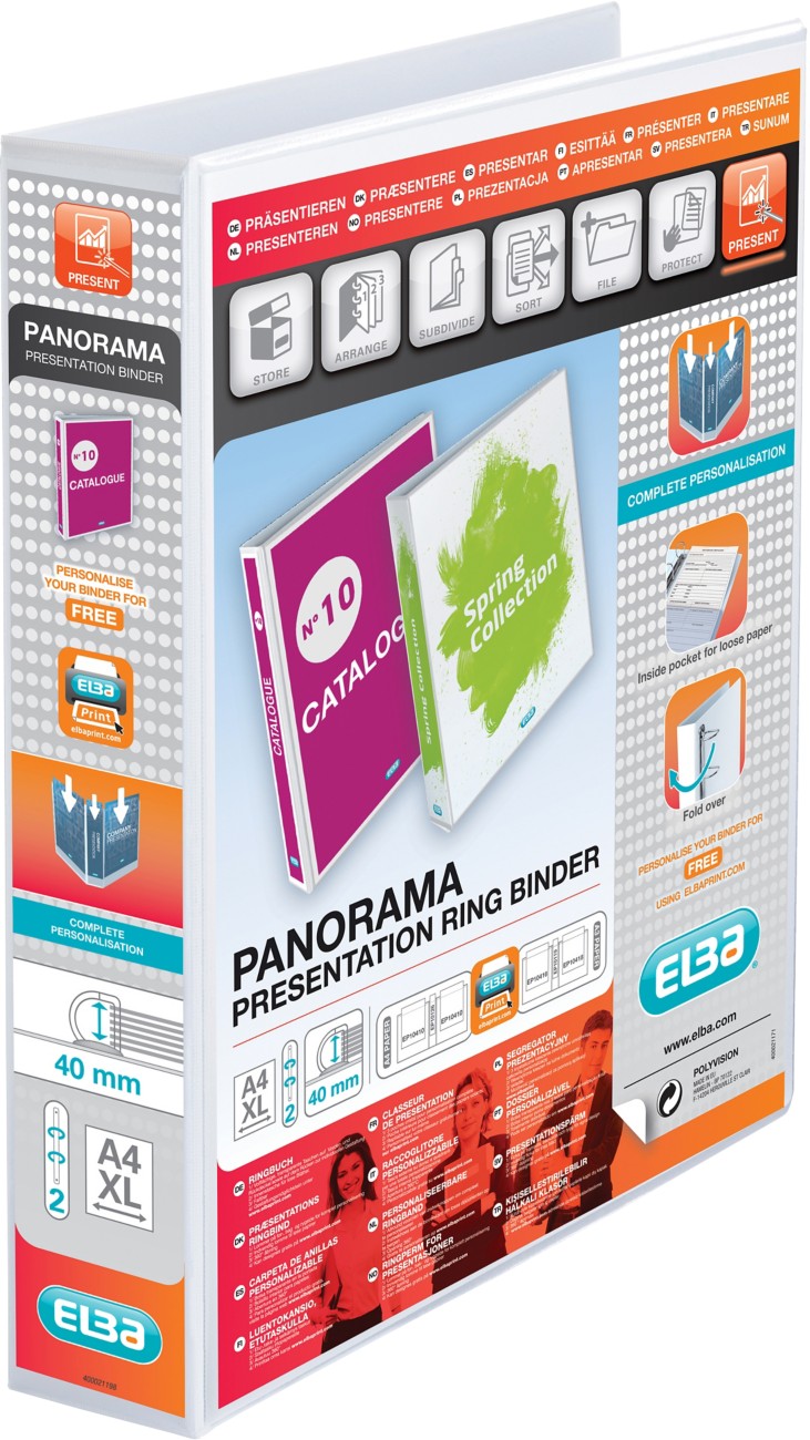 Elba Ring Binder A4+ 2 Rings White Panorama