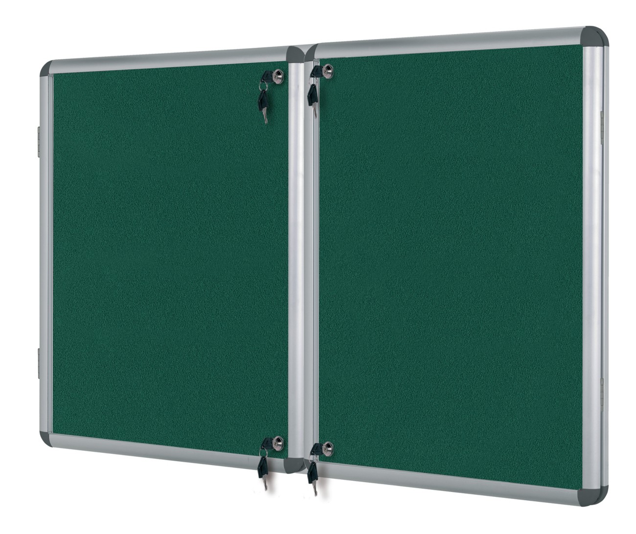 Bi-Office Enclore Fire Retardant Lockable Notice Board Non Magnetic 40 X A4 Wall Mounted 243 (W) X 123 (H) Cm Green