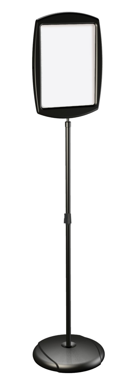 Bi-Office Black Vertical Floor Sign Magnetic Drywipe Surface - Image 4