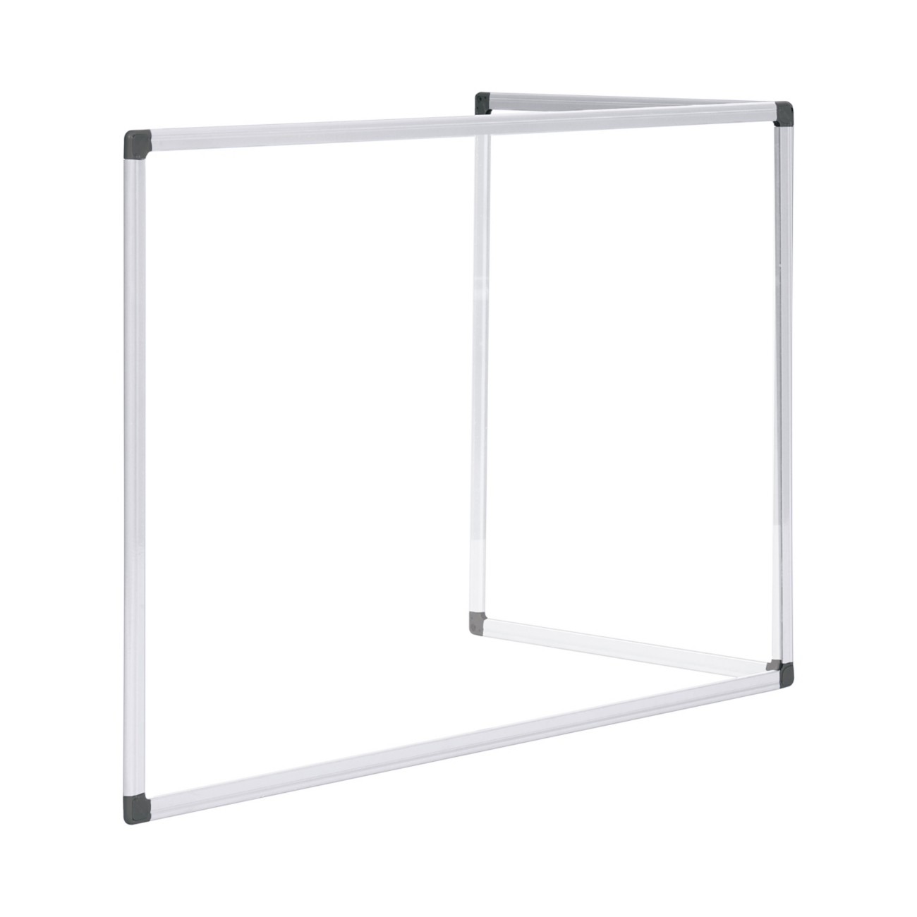 Bi-Office Protective Screen Aluminium, Tempered Glass 1,200 (W) X 900 (H) Mm Freestanding Duo L Shaped Pack Of 2