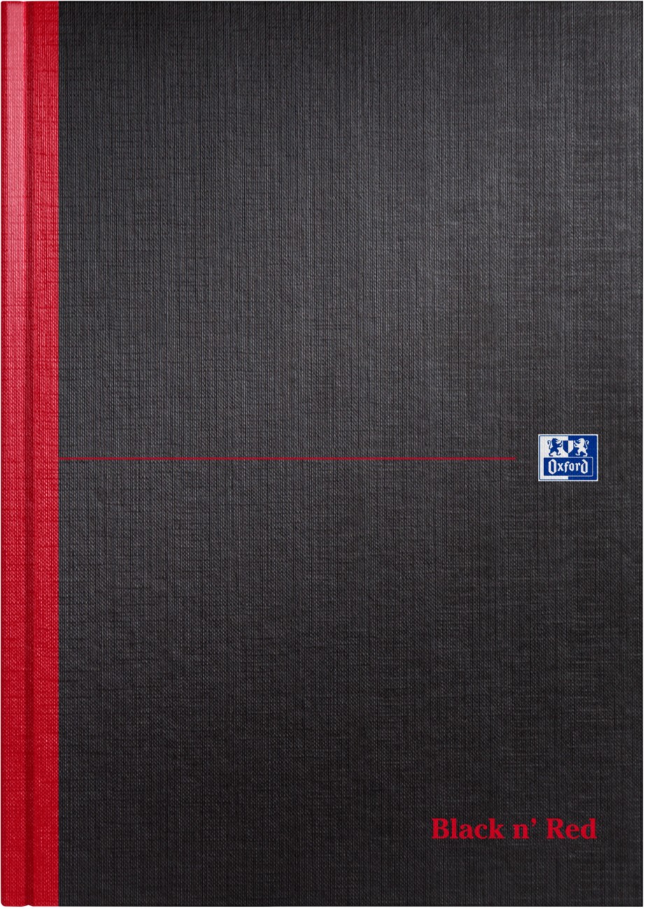Black N Red Notebook A4 Ruled Casebound Assorted 96 Pages