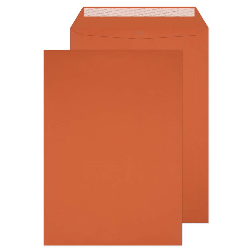 Creative Coloured Envelope C4 229 (W) X 324 (H) Mm Adhesive Strip Orange 120 Gsm Pack Of 250