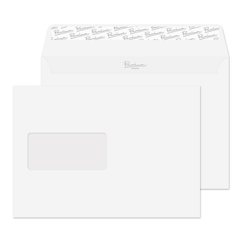 Premium Business C5 Envelopes White 229 (W) X 162 (H) Mm Window 120 Gsm Pack Of 500