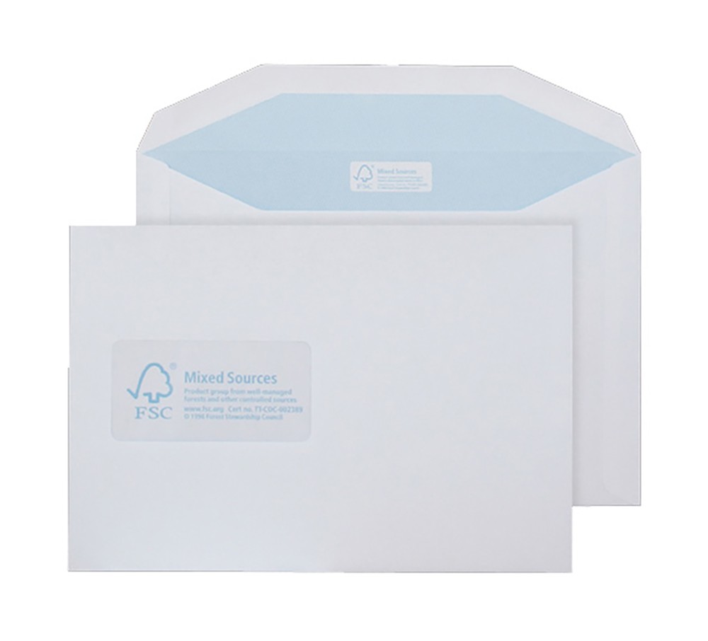 Blake Environmental - FSC Recycled Envelopes C5+ Window (162 x 238 mm) - Pack of 500 - Eco Biodegradeable 90GSM - Gummed White Window Envelopes - Stationery & Business Supplies (FSC478) - Image 3