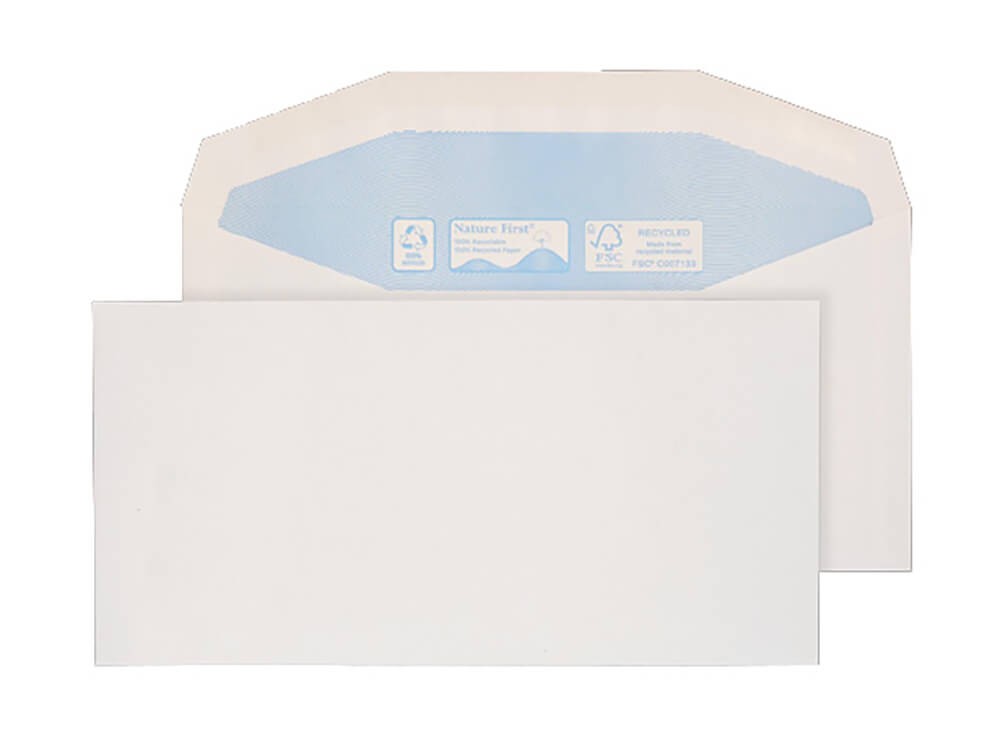 Blake Purely Nature First Environmental Dl+ Mailing Bag Gummed 114 X 229 Mm Plain 90 Gsm White Pack Of 1000