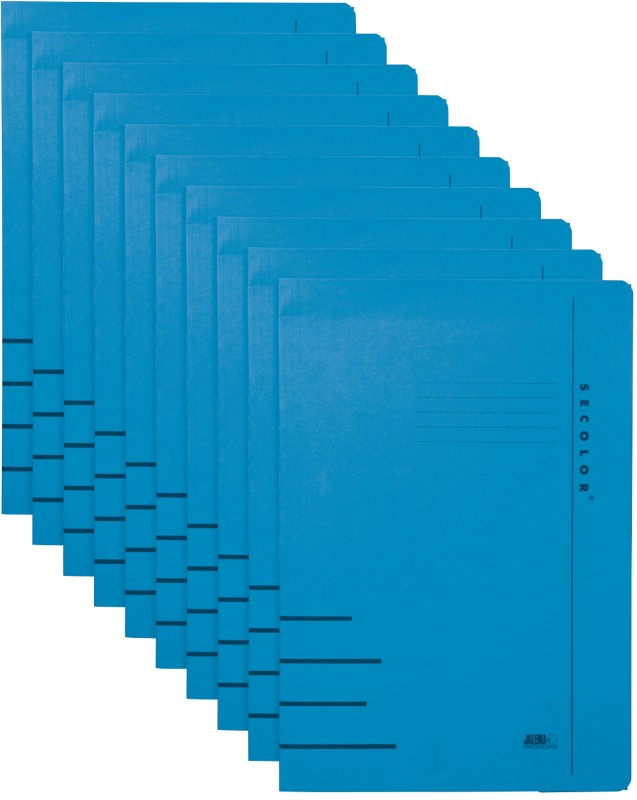 Djois Secolor Klemmmappe 250 Blatt Folio Blau 10 Stück