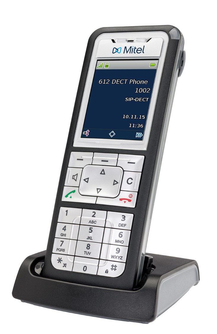 Mitel DECT VoIP Telefon 612 v2 Schwarz, Silber Schnurlos