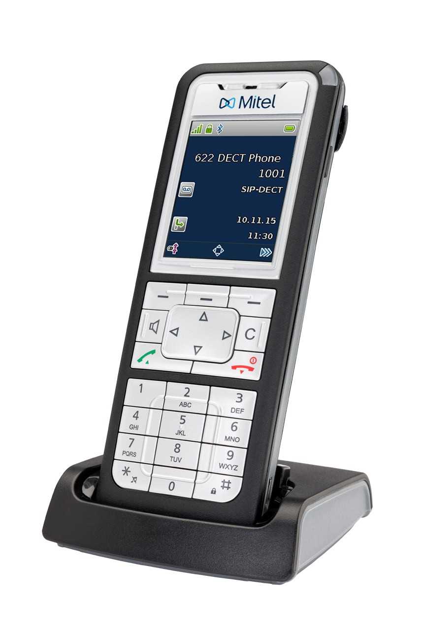 Mitel DECT VoIP Telefon 622 v2 50006867 Schwarz, Silber Schnurlos