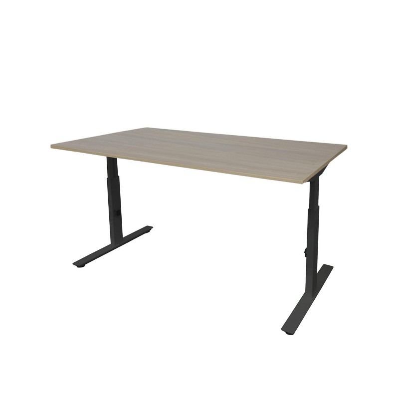 Schaffenburg Linesto Plus Sitz-Stehschreibtisch Eiche T-Fuß 1.600 (B) x 800 (T) x 655 (H) mm Melamin