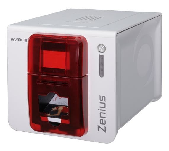 Evolis Zenius ZN1U0000RS Farb Thermal Kartendrucker CR80 Grau, Rot