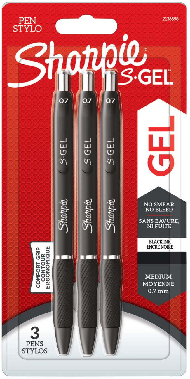 Sharpie Gel Pens 0.7mm Black pack of 3 - Image 15