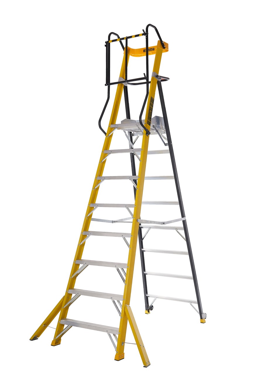 Climb-It Climb-It® Glass Fibre Podium Step, 8 Tread, Integral Tool Tray