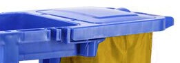 Gpc Janitorial Cleaning Trolley With Bag Lid, 100Kg Capacity