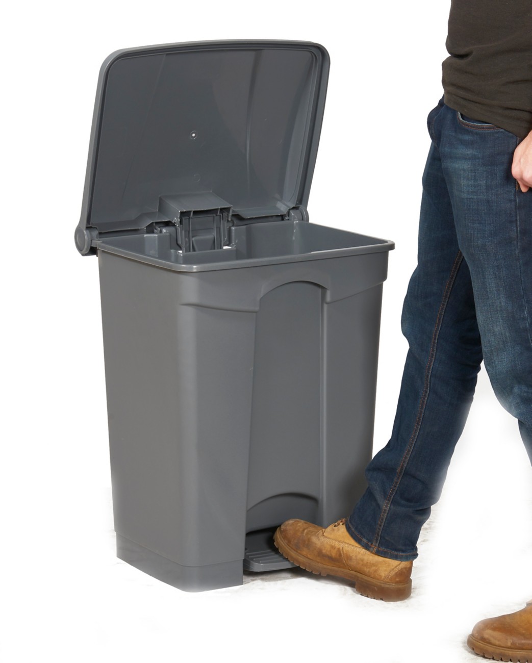 Gpc Pedal Bin 68 L Grey Polypropylene Gbi68z_grey