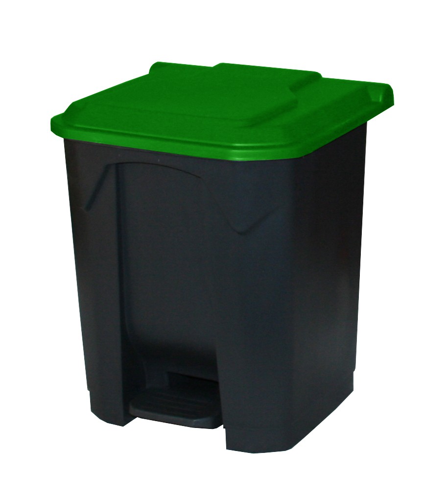 Gpc Pedal Bin 30 L Black, Green Polypropylene Cpb30z_gr_ld