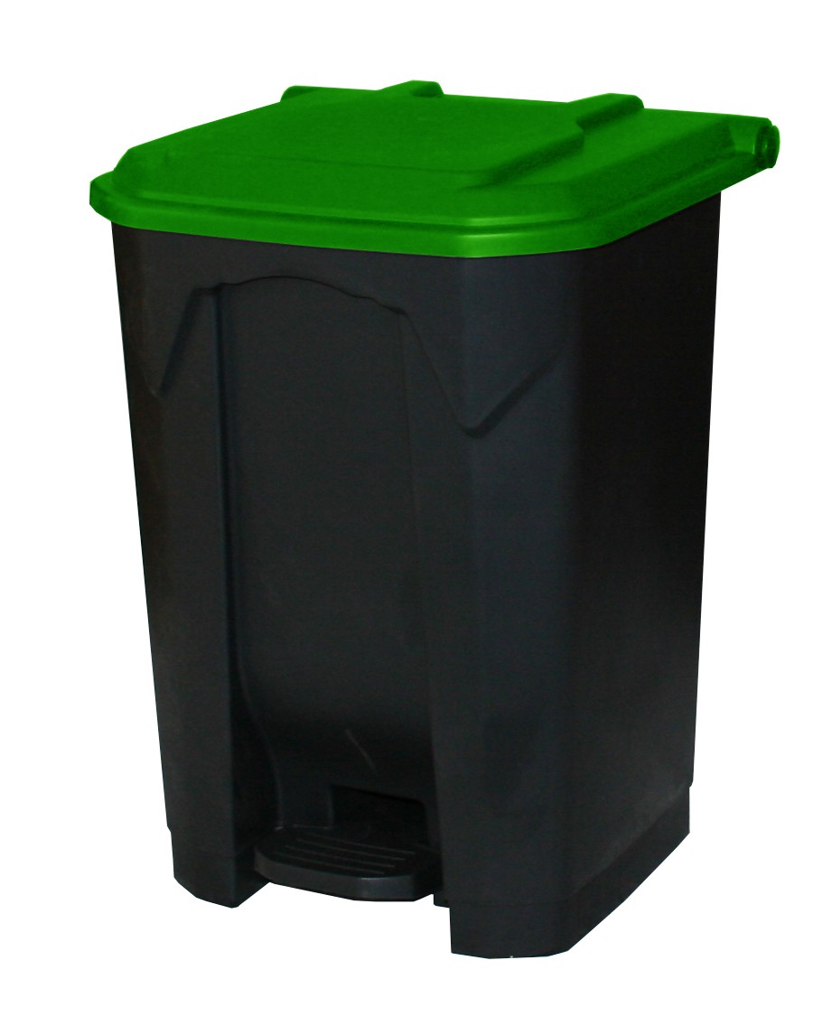 Gpc Pedal Bin 50 L Black, Green Polypropylene Cpb50z_gr_ld