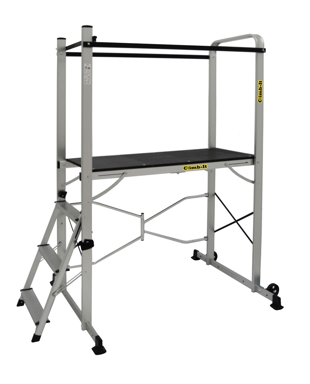 Climb-It 3 Castors Ladder Without Multifunctional Tray 1860 Mm Aluminium 150 Kg