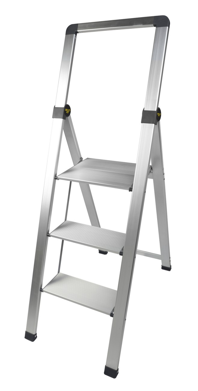 Climb-It Gpc Slim Folding Step 3 Tread With Handrail And Anti-Slip Aluminium 150 Kg