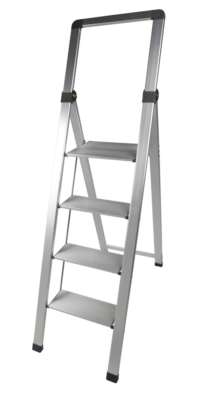 Climb-It Climb-It® Slim Folding Step, 4 Tread With Handrail