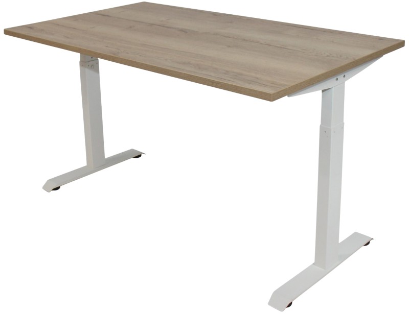 Thumbnail - euroseats Schreibtisch Rechteckig Eiche T-Fuß 1.200 (B) x 800 (T) x 865 (H) mm Metall