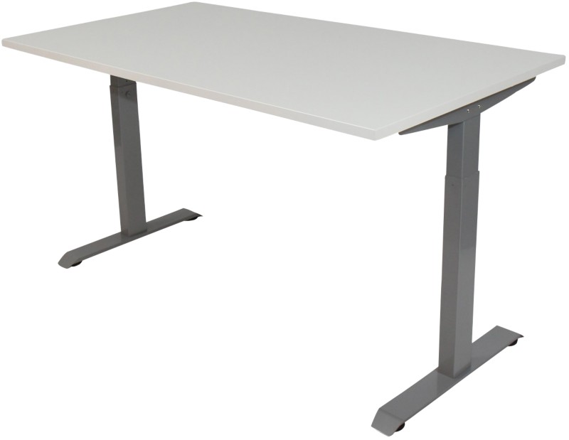 Thumbnail - euroseats Schreibtisch Rechteckig Weiß T-Fuß 1.400 (B) x 800 (T) x 865 (H) mm Metall