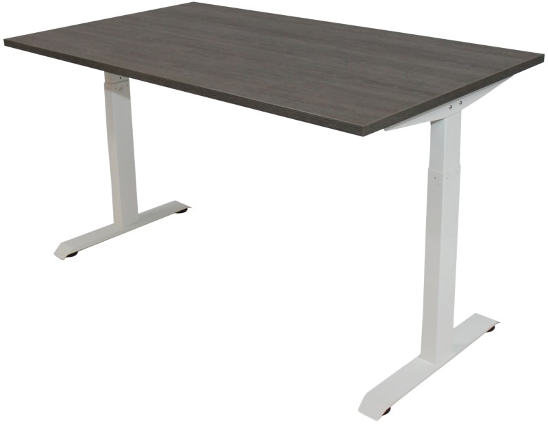Thumbnail - euroseats Schreibtisch Rechteckig Eiche T-Fuß 1.200 (B) x 800 (T) x 865 (H) mm Metall