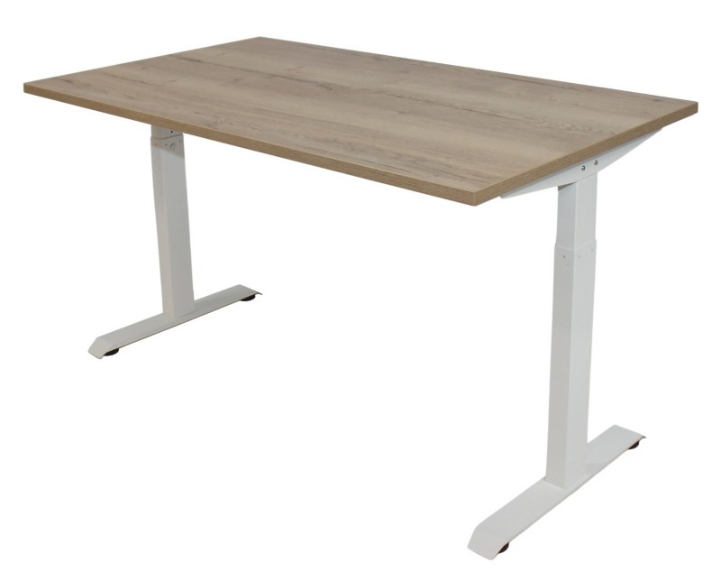 euroseats Schreibtisch Rechteckig Eiche T-Fuß 1.600 (B) x 800 (T) x 865 (H) mm Metall